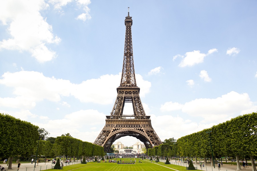 Front view of the Eiffel Tower
